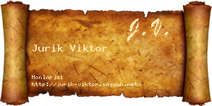 Jurik Viktor névjegykártya